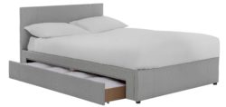 Hygena - Keating 1 Drawer Grey - Bed Frame - Kingsize